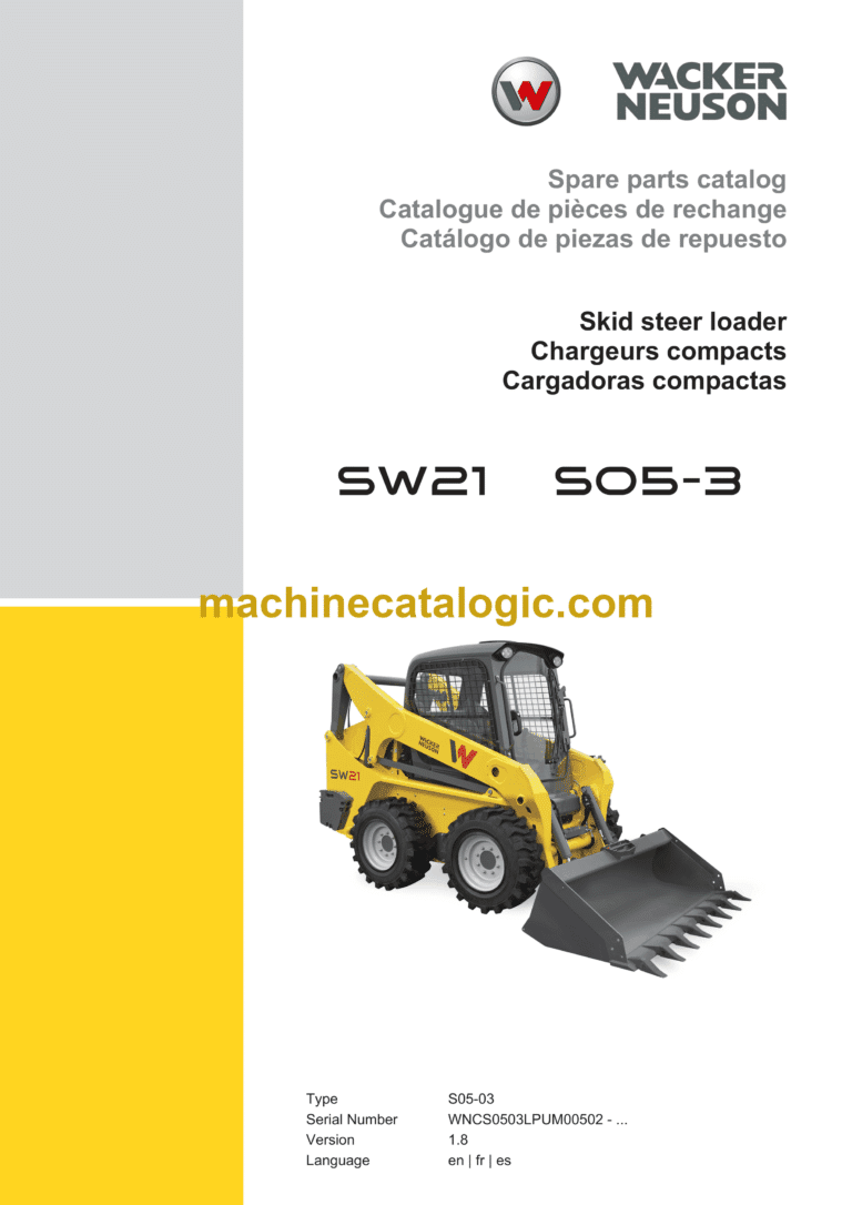 Wacker Neuson SW21 (S05-3) Skid Steer Loader Parts Manual