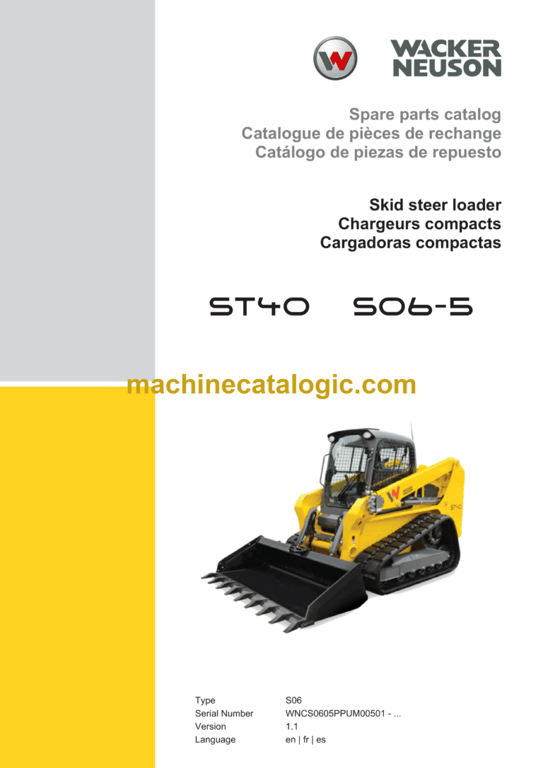 Wacker Neuson ST40 S06-5 Skid Steer Loader Parts Manual
