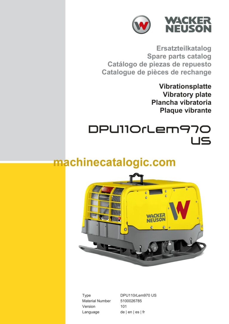 Wacker Neuson DPU110rLem970 US Vibratory Plate Parts Manual