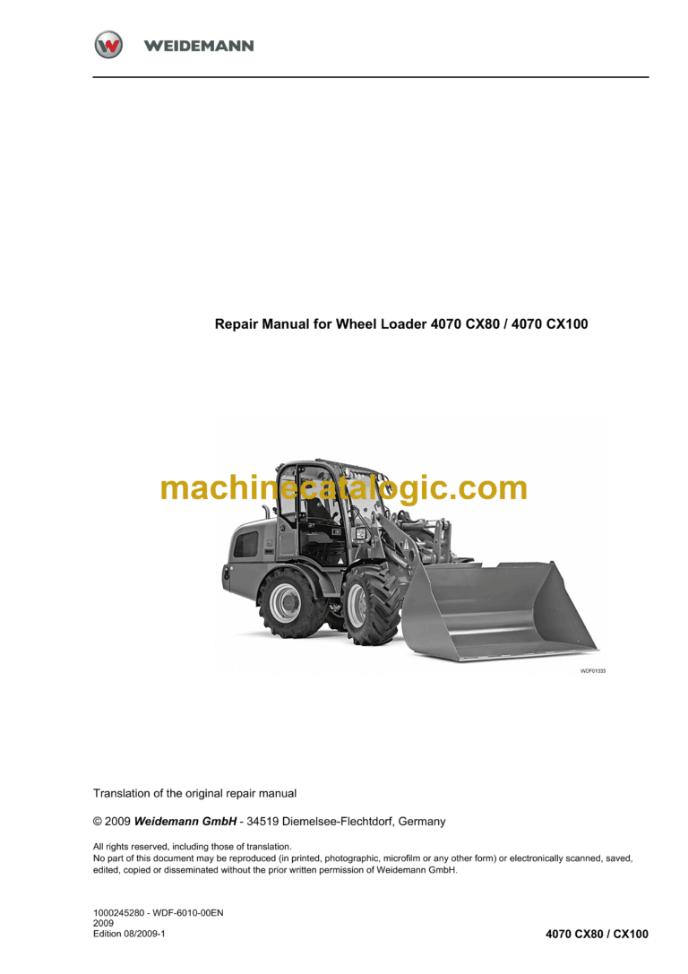 Wacker Neuson 4070 CX80, 4070 CX100 Wheel Loader Repair Manual