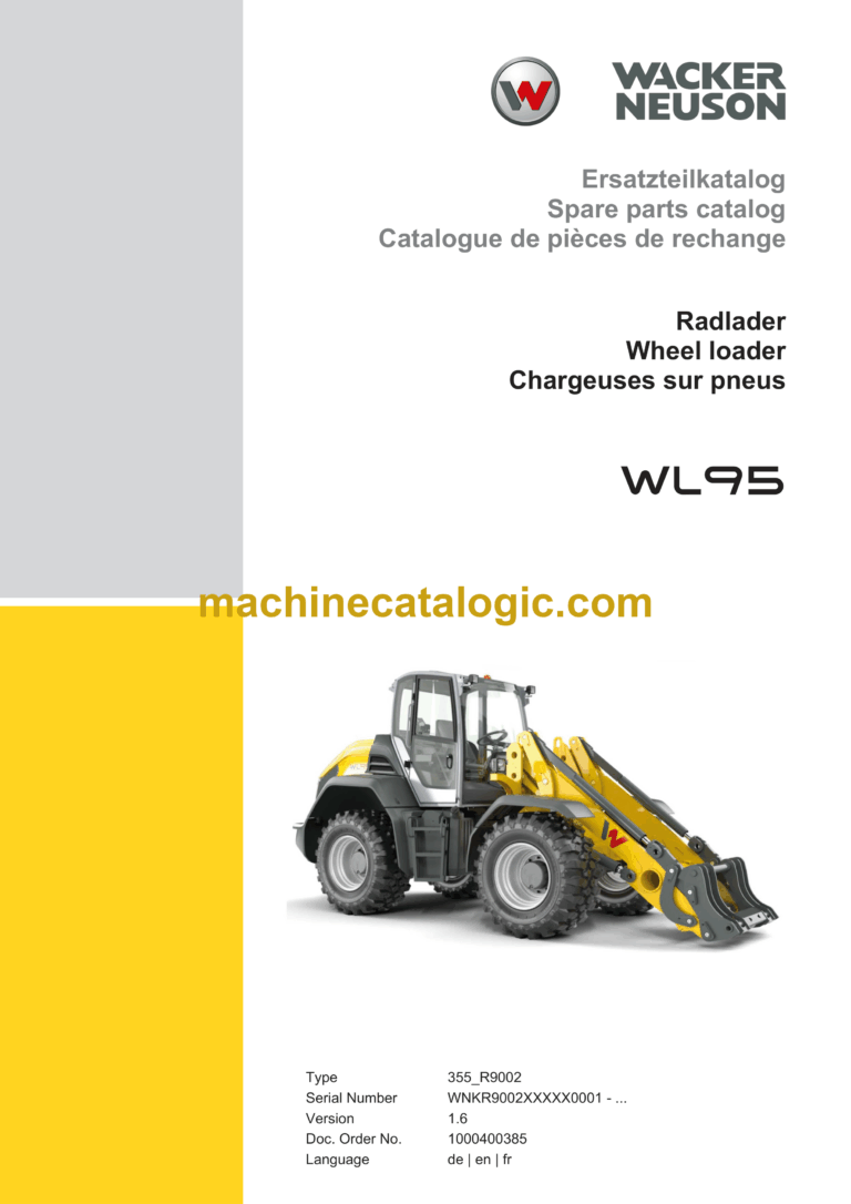 Wacker Neuson WL95 Wheel Loader Parts Manual