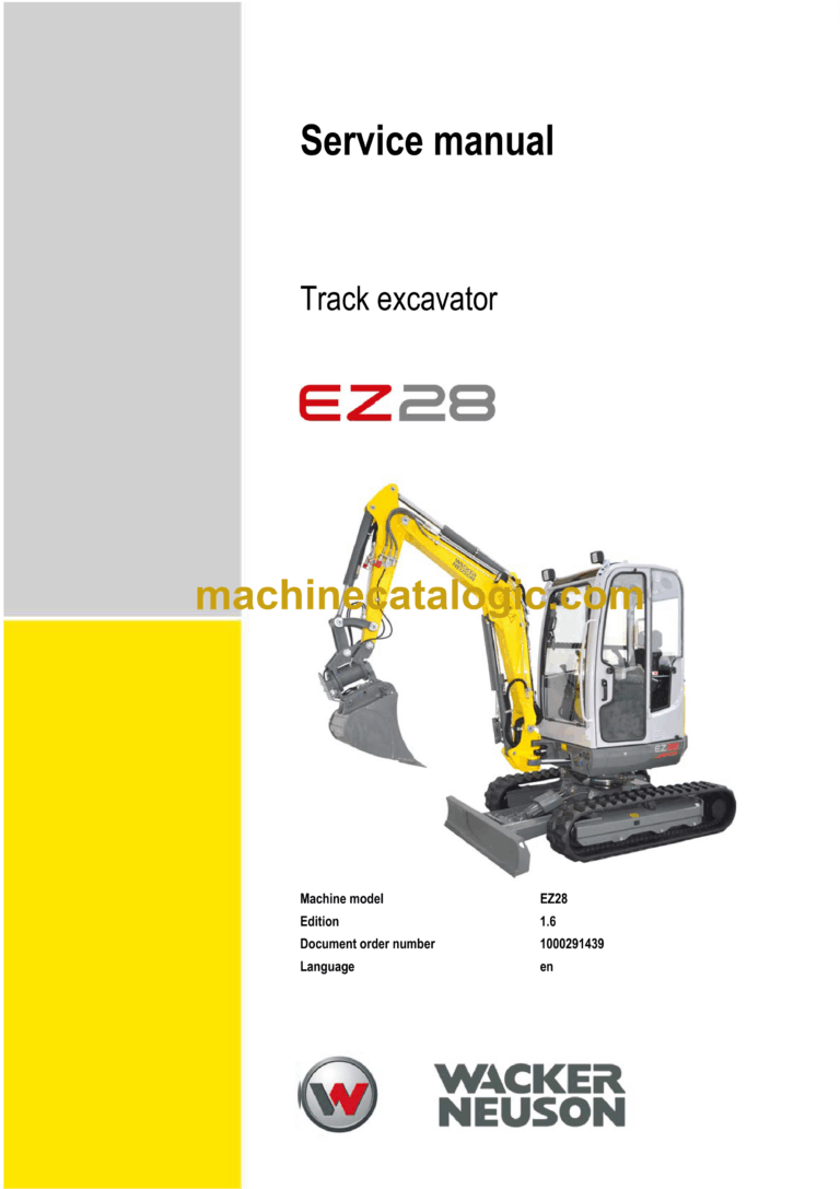 Wacker Neuson EZ28 Tracked Excavator Service Manual