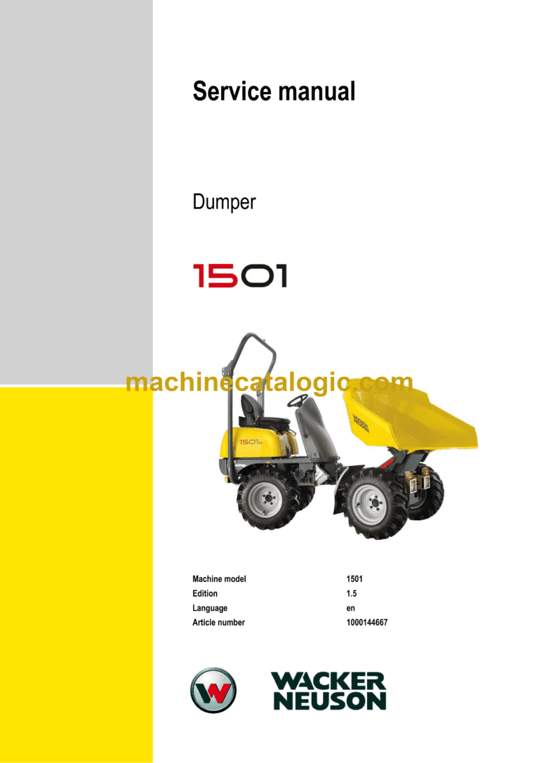 Wacker Neuson 1501 Dumper Service Manual