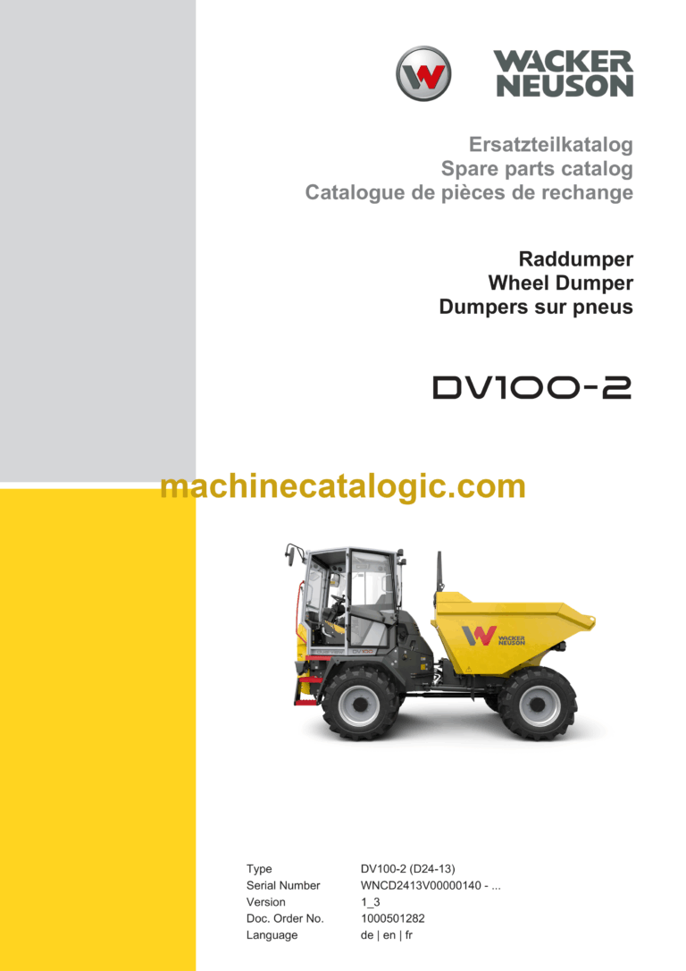 Wacker Neuson DV100-2 Wheel Dumper Parts Manual