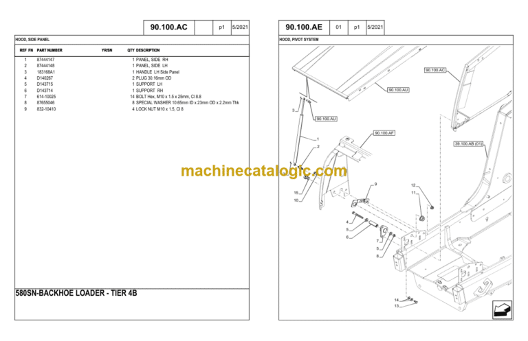 Case 580SN Tier 4B Backhoe Loader Parts Catalog