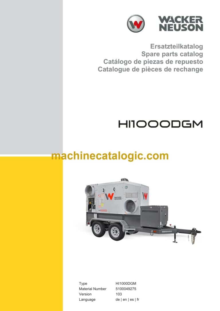Wacker Neuson HI1000DGM Heating Parts Manual