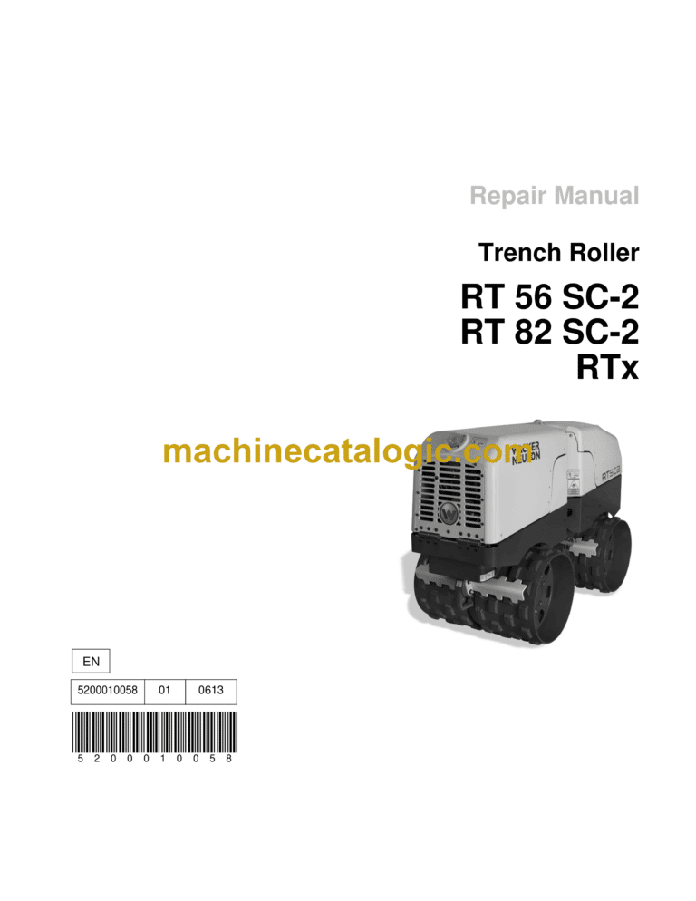 Wacker Neuson RT56 SC-2, RT82 SC-2, RTx Trench Roller Repair Manual