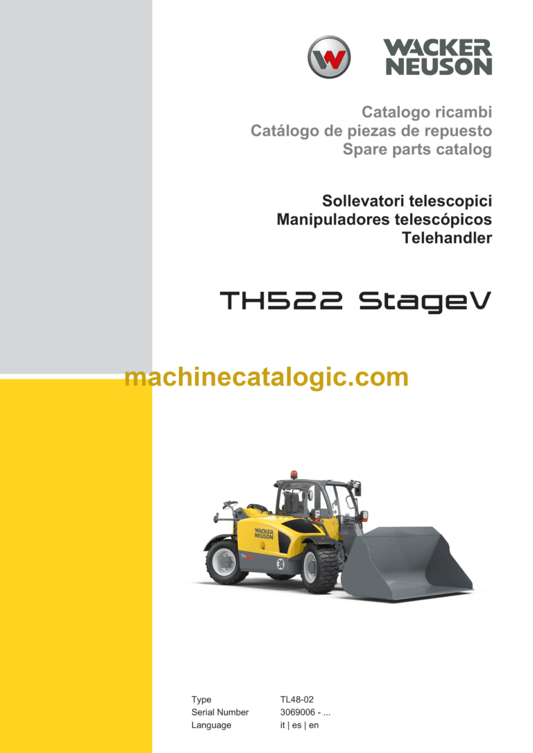 Wacker Neuson TH522 Stage V Telehandler Parts Manual