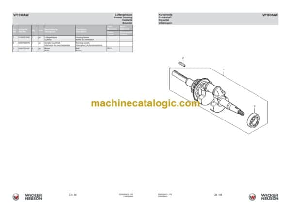 Wacker Neuson VP1030AW Vibratory Plates Parts Manual - Image 4