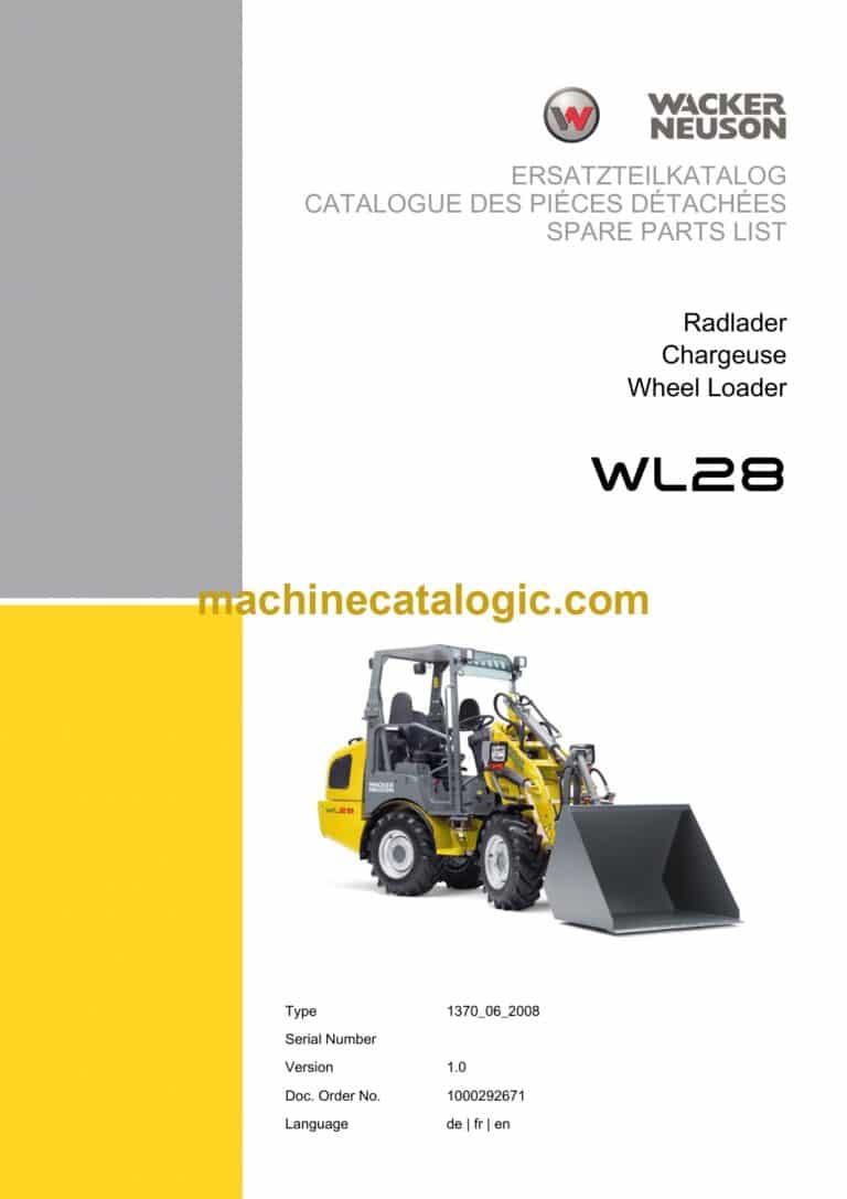 Wacker Neuson WL28 Loader Parts Manual