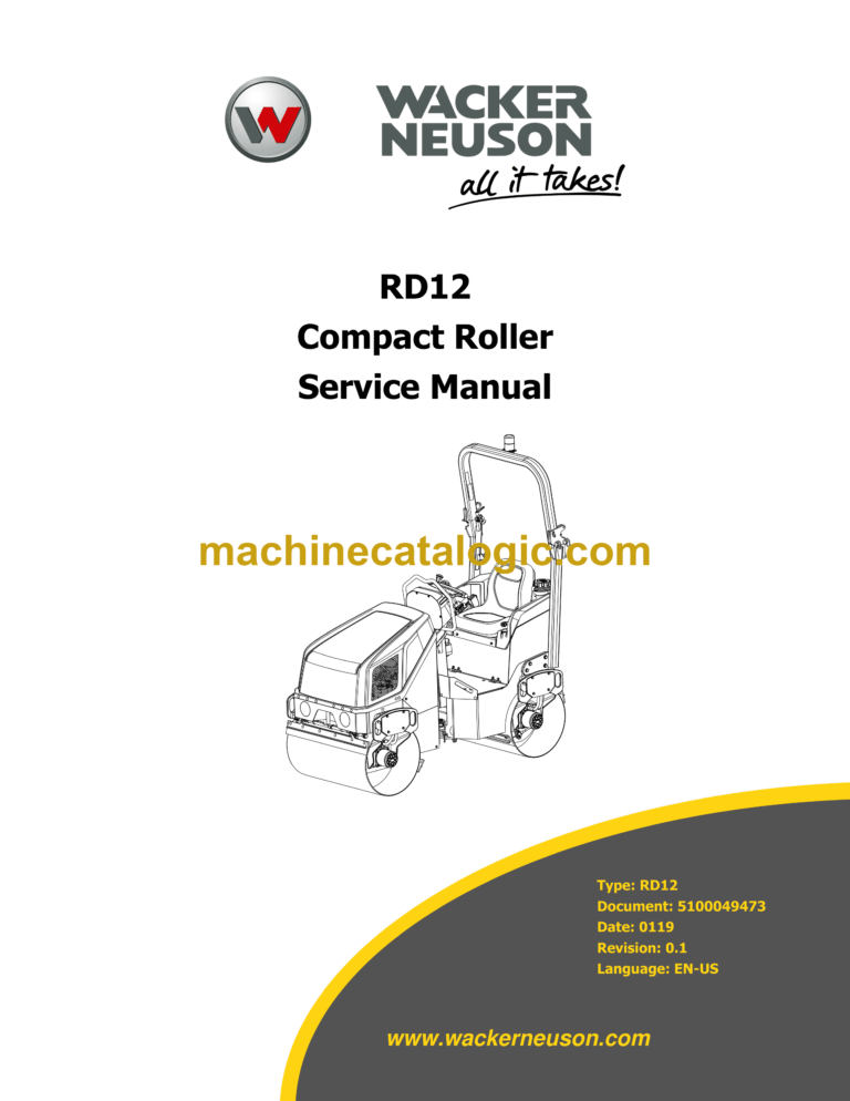 Wacker Neuson RD12 Compactor Roller Service Manual