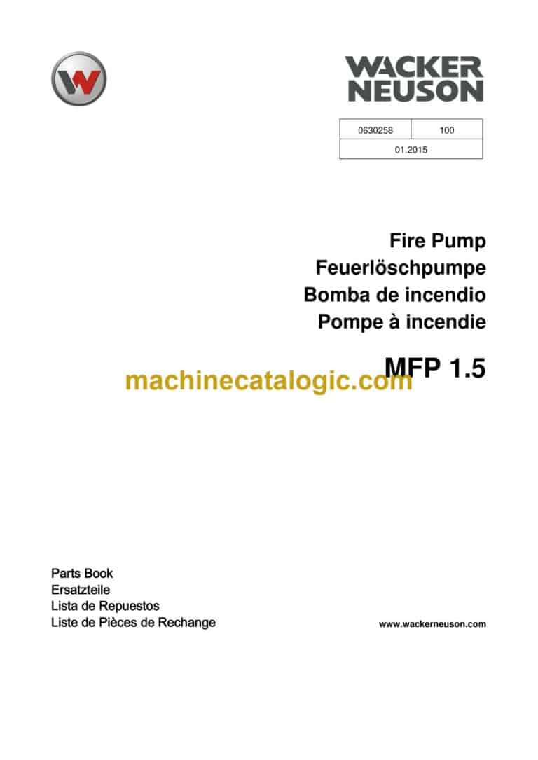 Wacker Neuson MFP 1.5 Fire Pump Parts Manual