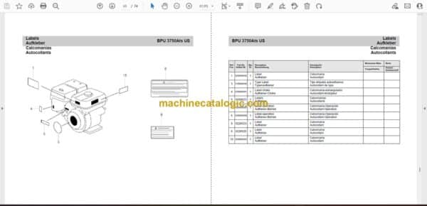 Wacker Neuson BPU 3750Ats US Reversible Plates Parts Manual - Image 2