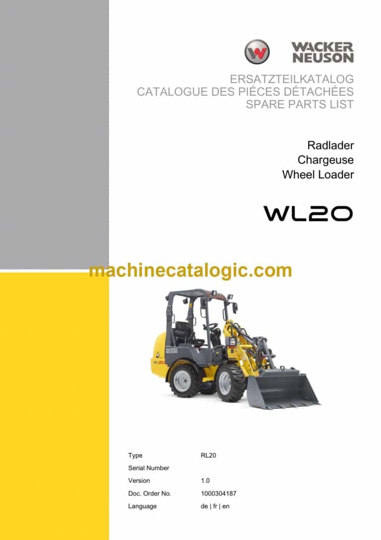 Wacker Neuson WL20 Loader Parts Manual