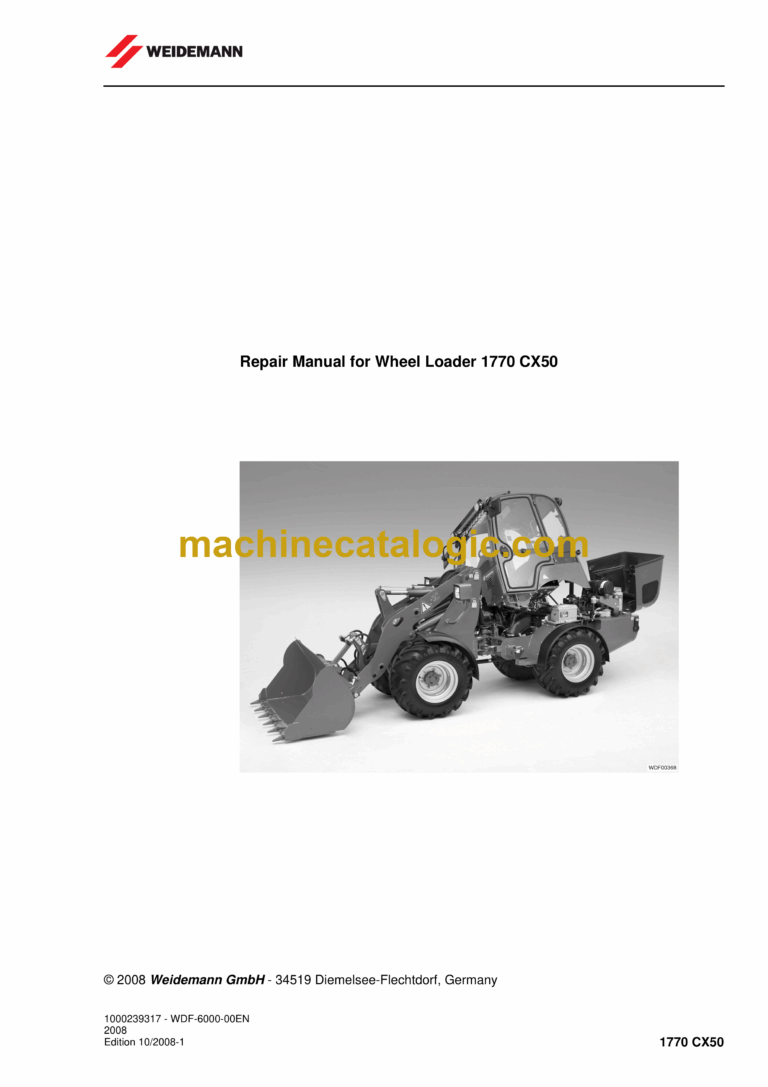 Wacker Neuson 1770 CX50 Wheel Loader Repair Manual