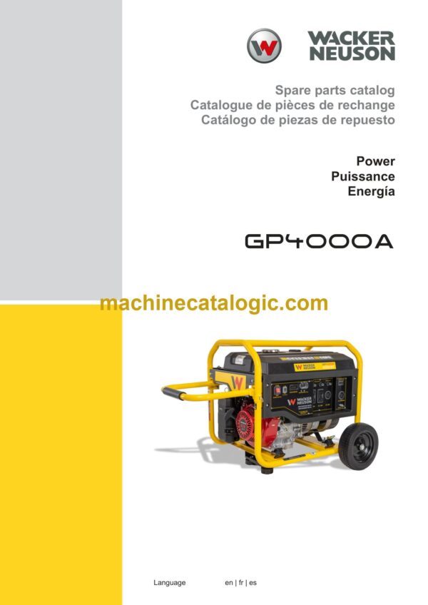 Wacker Neuson GP4000A Power Parts Manual