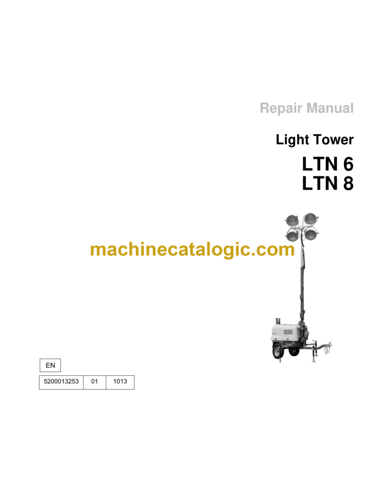 Wacker Neuson LTN6, LTN8 Light Tower Repair Manual