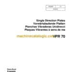 Wacker Neuson VPR70 Single Direction Plates Parts Manual
