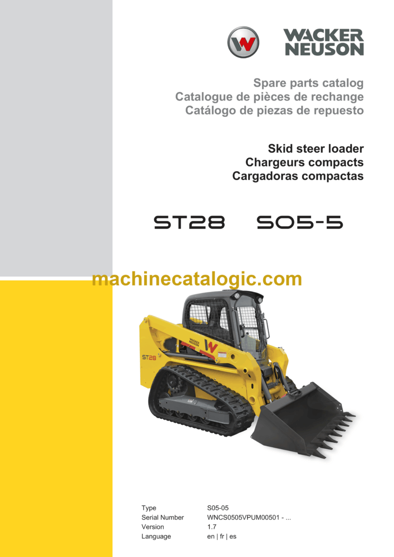 Wacker Neuson ST28 (S05-5) Skid Steer Loader Parts Manual