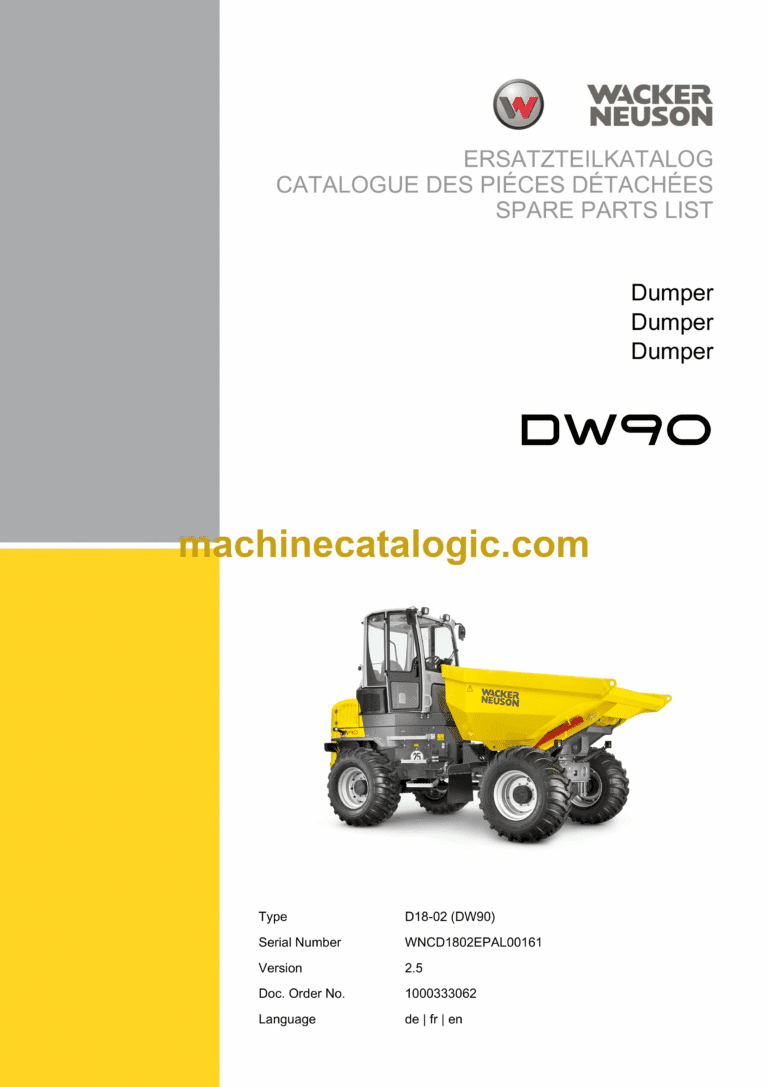 Wacker Neuson DW90 Wheel Dumper Parts Manual