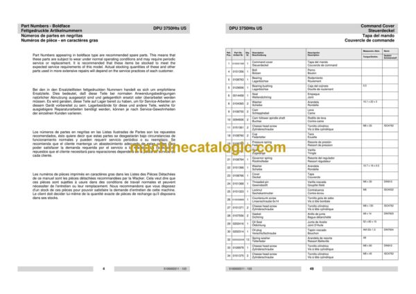 Wacker Neuson DPU 3750Hts US Reversible Plates Parts Manual - Image 4
