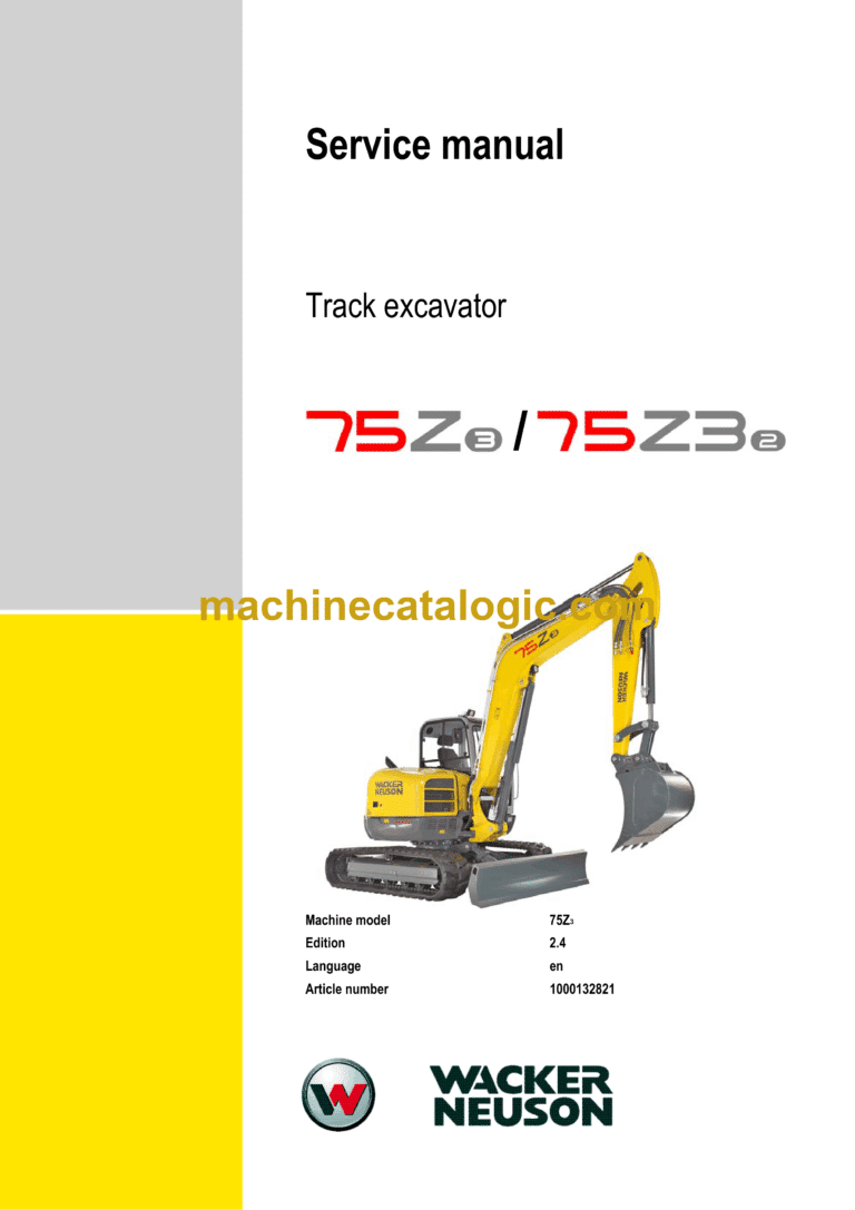 Wacker Neuson 75Z3, 75Z3-2 Tracked Excavator Service Manual