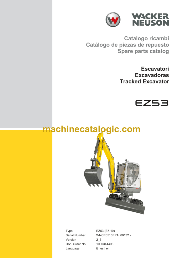 Wacker Neuson EZ53 Tracked Excavator Parts Manual
