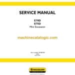 New Holland E70D, E75D Mini Excavator Service Manual