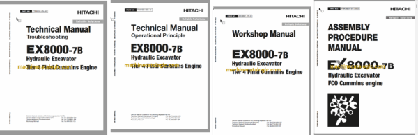Hitachi EX8000-7B Tier 4 Final Cummins Engine Hydraulic Excavator Technical and Workshop Manual