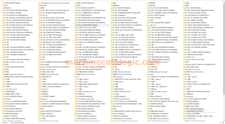 Terex Cranes Service, Parts & Operator’s Manual PDF Collection [47.7 GB]