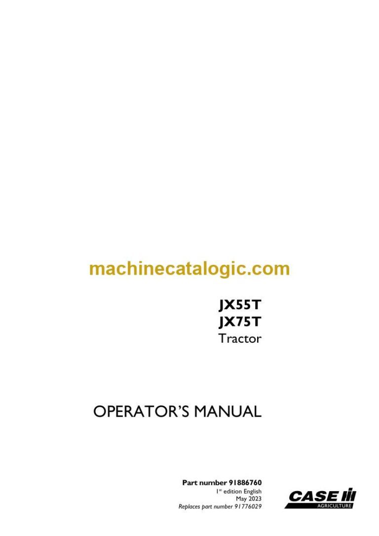 Case JX55T, JX75T Tractor Operator Manual