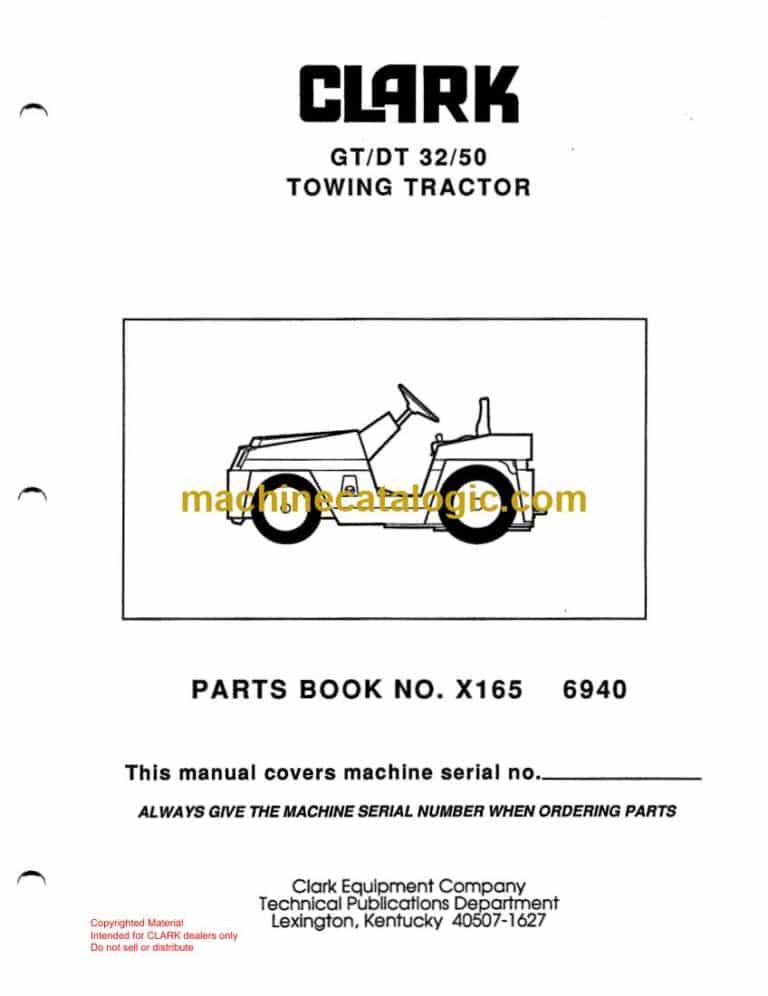 Clark GT/DT 32/50 Towing Tractor Parts Manual (X165)