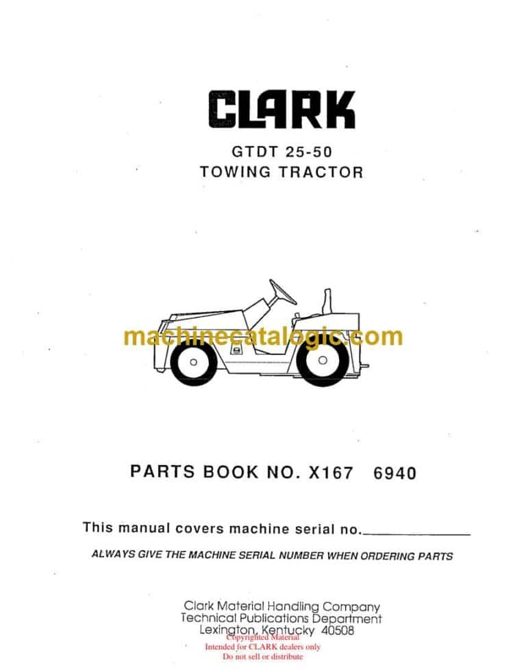 Clark GTDT 25-50 Towing Tractor Parts Manual (X167)