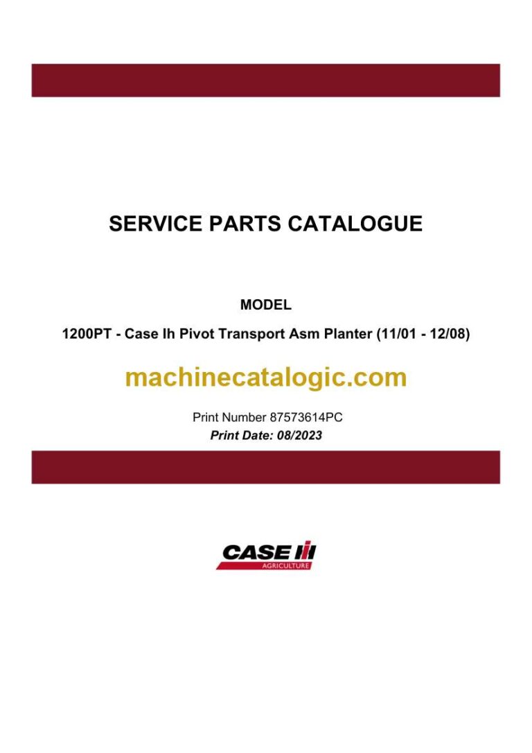 Case 1200PT Pivot Transport Asm Planter Service Parts Catalogue