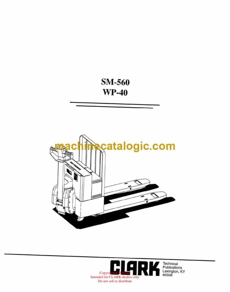 Clark WP40 Palletjack Service Manual (SM560)