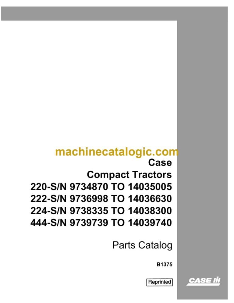 Case Compact Tractors Parts Catalog