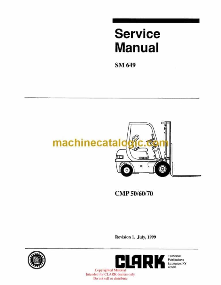Clark CMP50, CMP60, CMP70 Forklift Service Manual (SM649)