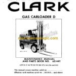 Clark Gas Carloader "D" Forklift Parts Manual (6D)