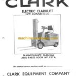 Clark Electric Clarklift Low Silhouette-20 Forklift Parts Manual (XS7A)