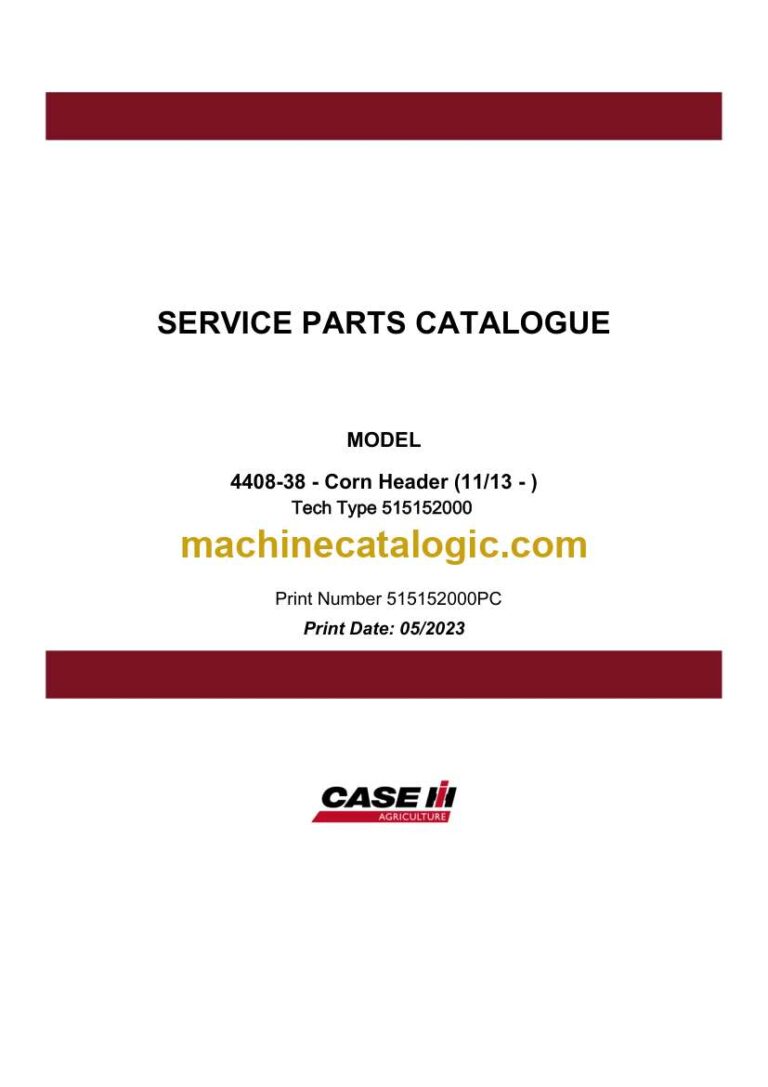 Case 4408-38 Corn Header Service Parts Catalogue