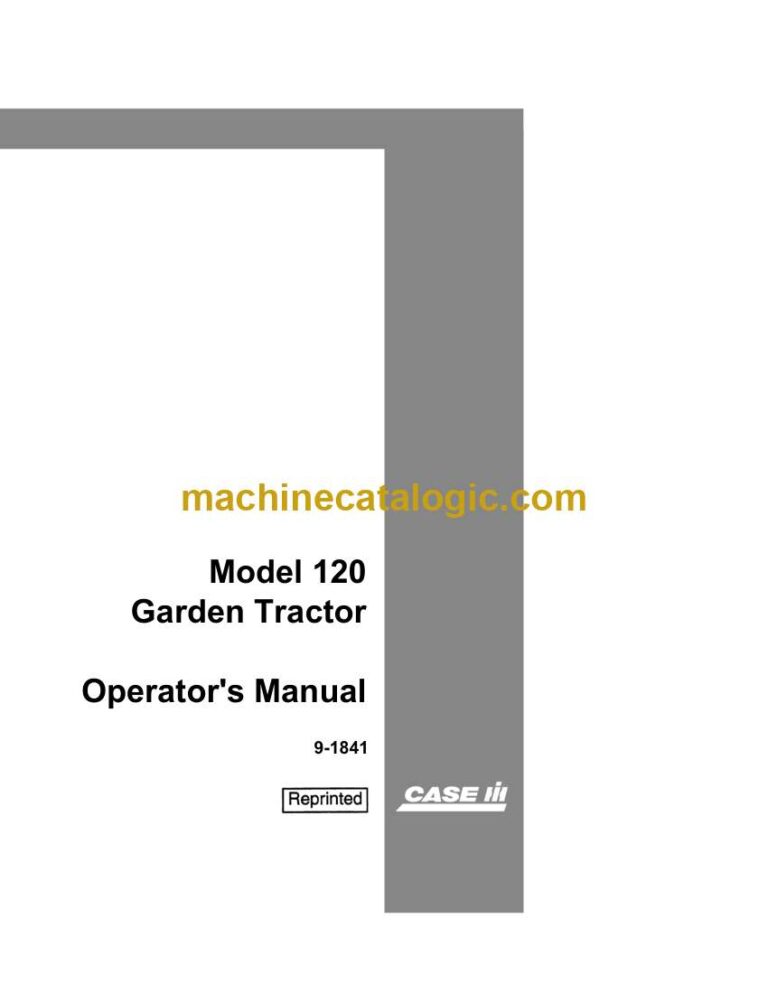 Case Model 120 Garden Tractor Operator Manual