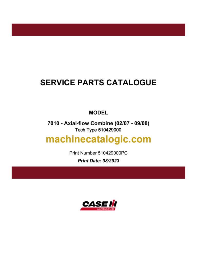 Case 7010 Axial-Flow Combine Service Parts Catalogue