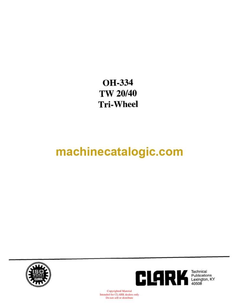 Clark TW20-40 Tri Wheel Overhaul Manual (OH334)