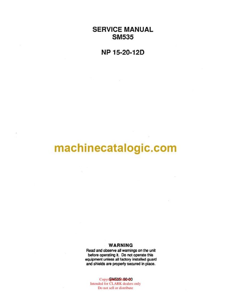 Clark NP 15-20-12D Forklift Service Manual (SM535)