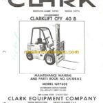 Clark Clarklift CFY40B Forklift Parts Manual (GX108A2)