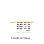 Case Puma 185CVX, 200CVX, 220CVX, 240CVX Tractor Operator Manual