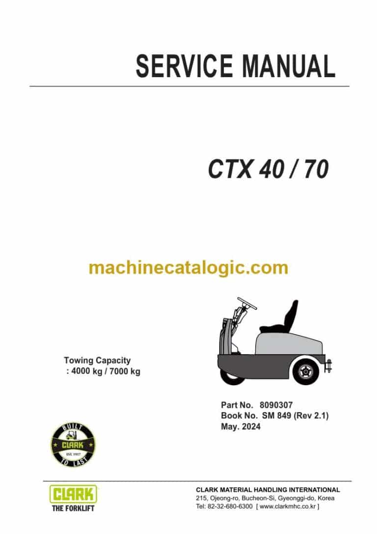 Clark CTX 40-70 Low Tractor Service Manual (SM849)