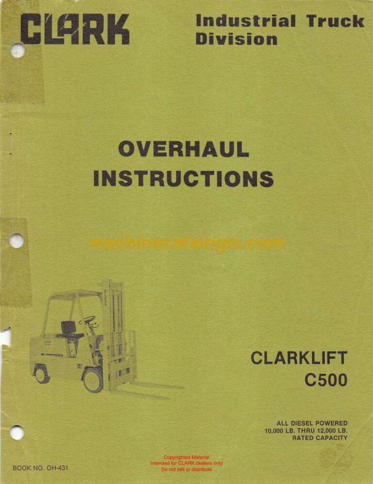 Clark Clarklift C500 Forklift Overhaul Instructions (OH431)