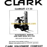 Clark Clarklift CY20 Forklift Parts Manual (X26A)