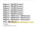 Case Magnum 250, 280, 310, 340, 380, 400 AFS Connect and 340, 380, 400 Rowtrac AFS Connect Tier 4B Final Tractor Operators Manual (90389106)